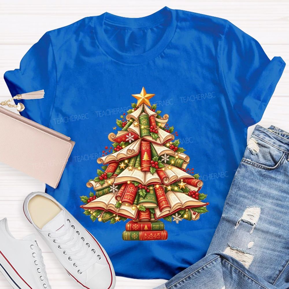 Books Make The Best Christmas Tree Teacher T-shirt