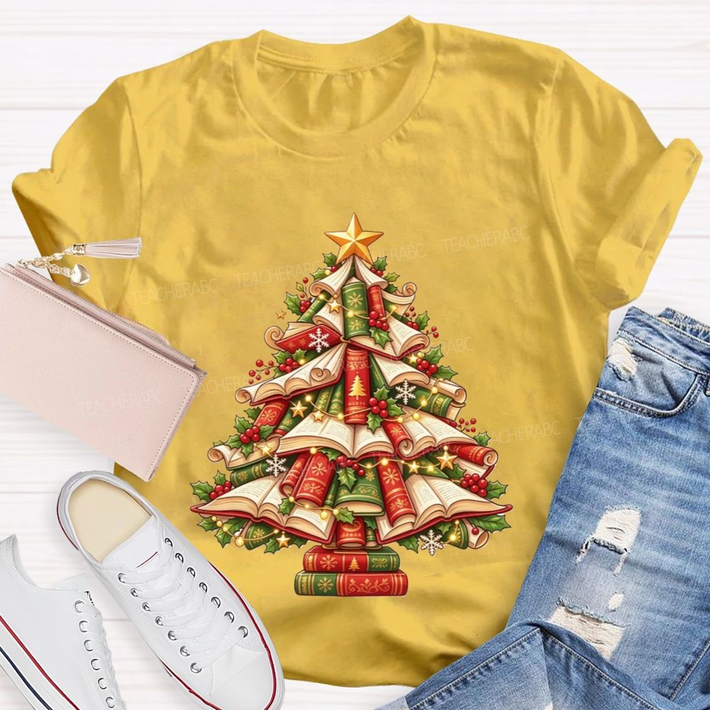 Books Make The Best Christmas Tree Teacher T-shirt