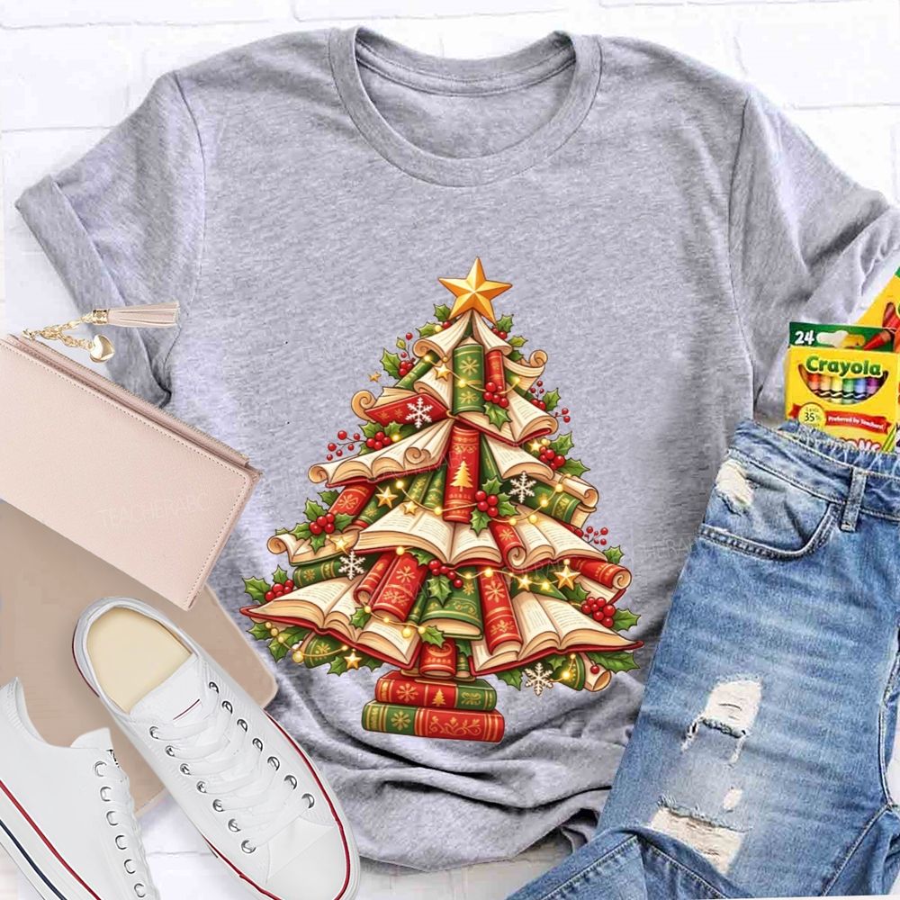 Books Make The Best Christmas Tree Teacher T-shirt