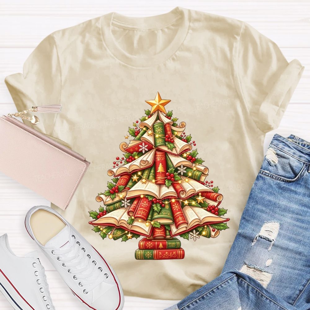 Books Make The Best Christmas Tree Teacher T-shirt