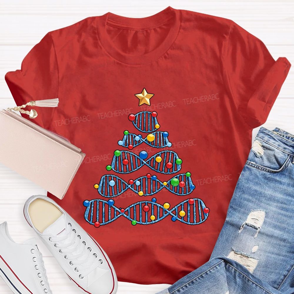 Christmas Tree Biology Science Holiday Teacher T-shirt