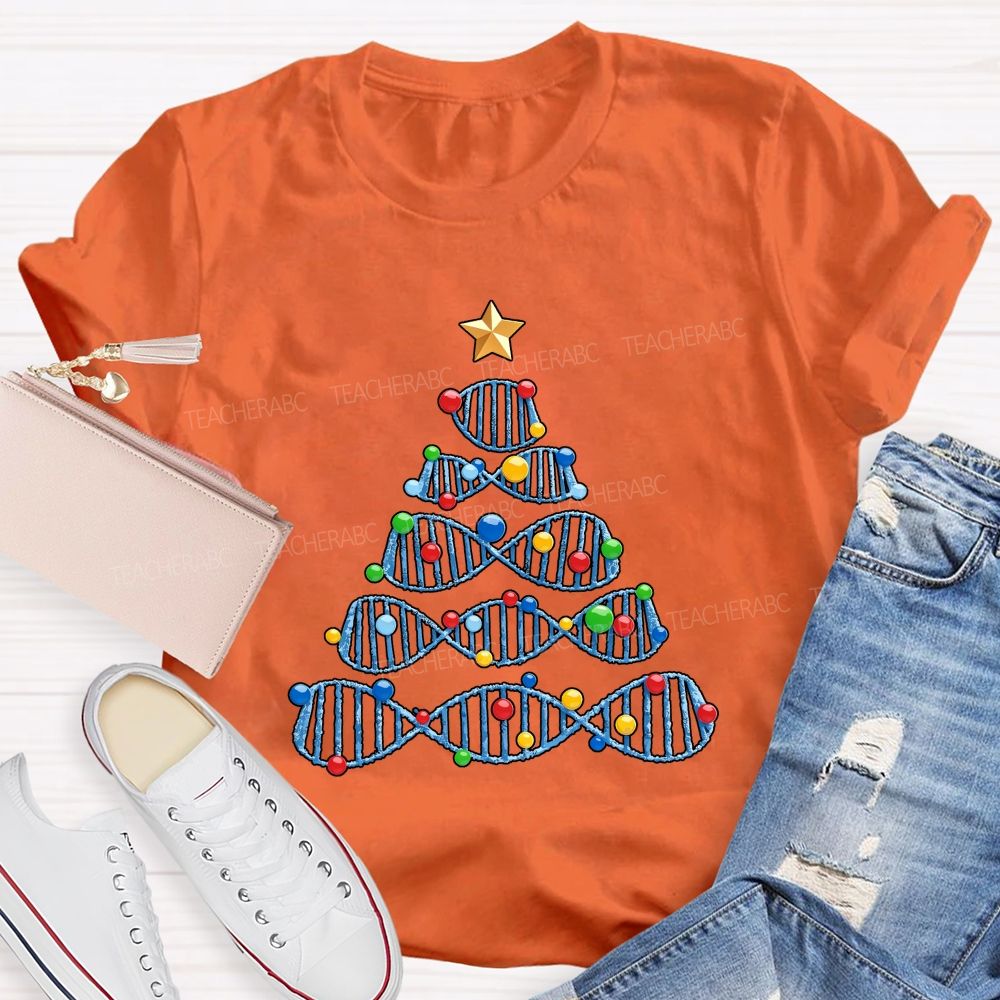 Christmas Tree Biology Science Holiday Teacher T-shirt