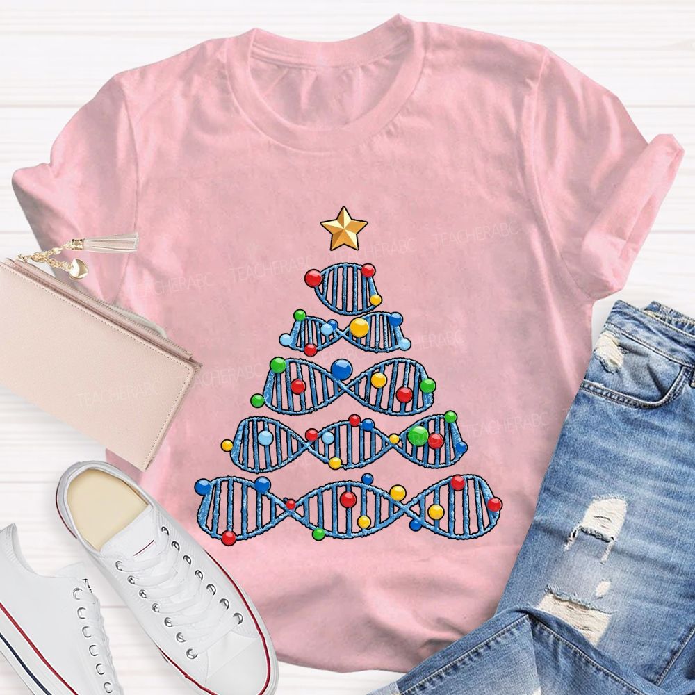 Christmas Tree Biology Science Holiday Teacher T-shirt