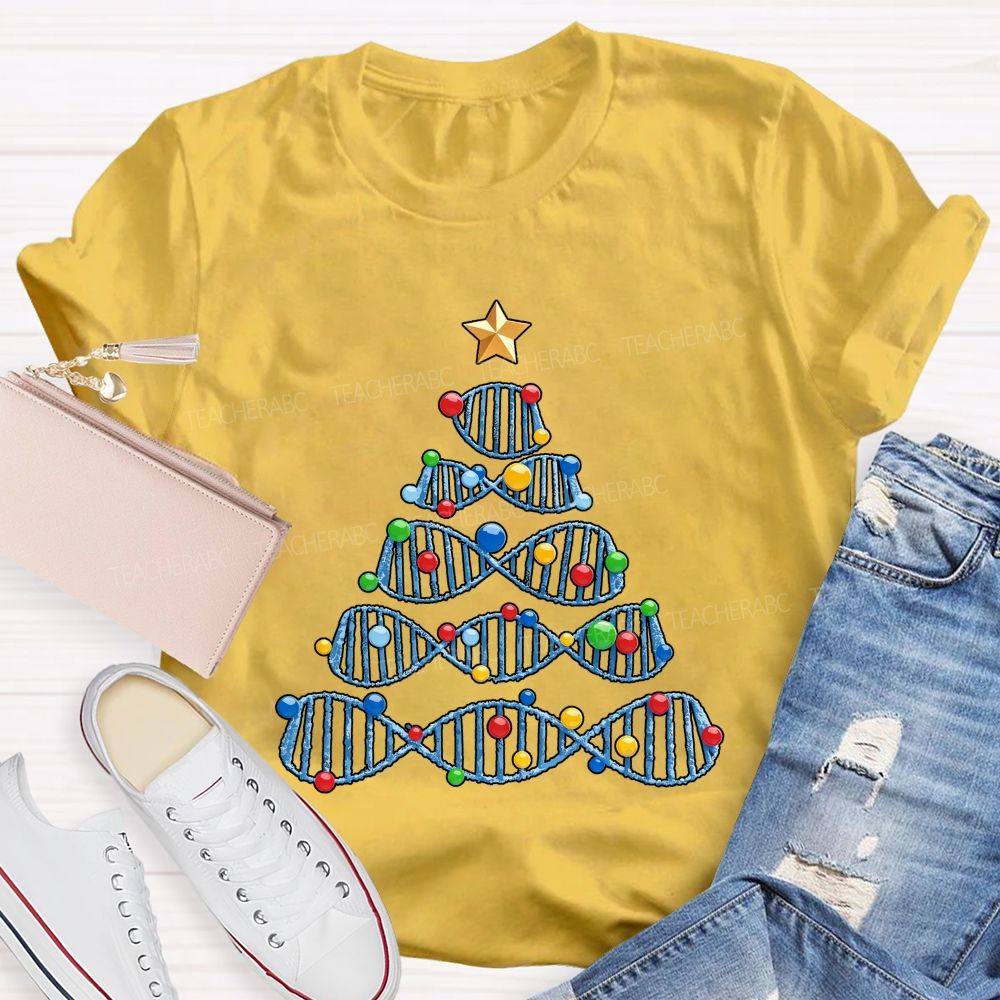 Christmas Tree Biology Science Holiday Teacher T-shirt