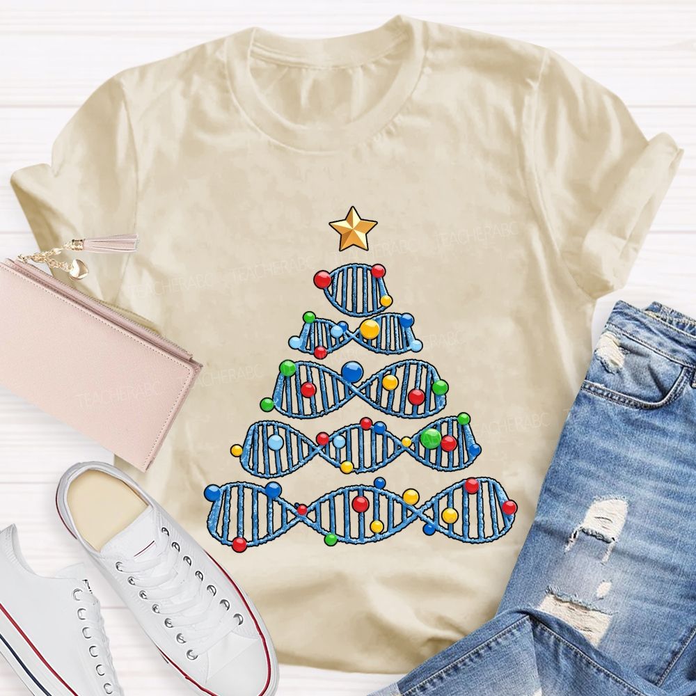 Christmas Tree Biology Science Holiday Teacher T-shirt