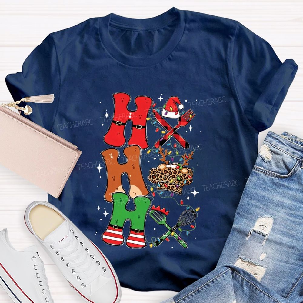 Ho Ho Ho Chef Christmas Lunch Lady T-shirt