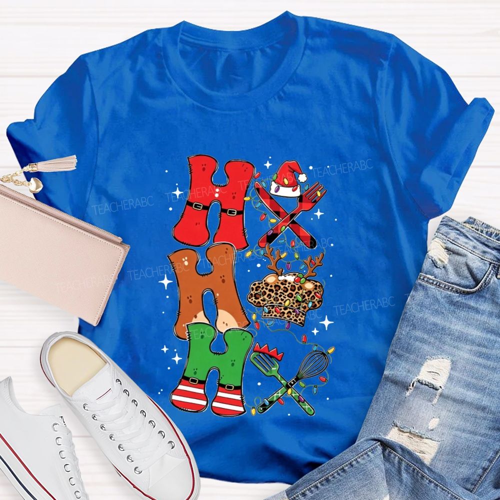 Ho Ho Ho Chef Christmas Lunch Lady T-shirt