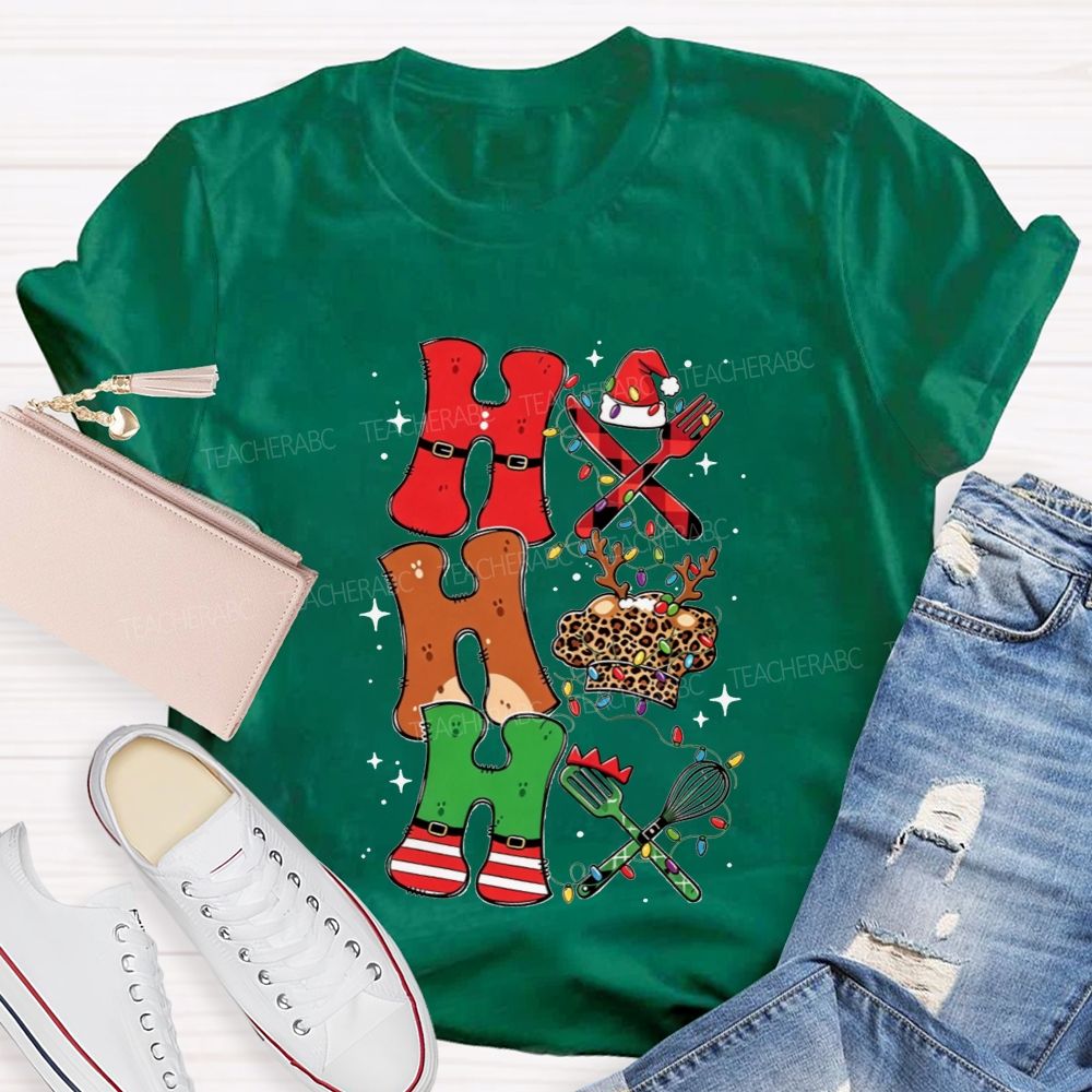 Ho Ho Ho Chef Christmas Lunch Lady T-shirt