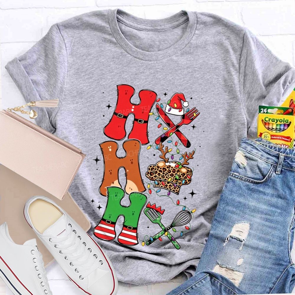 Ho Ho Ho Chef Christmas Lunch Lady T-shirt