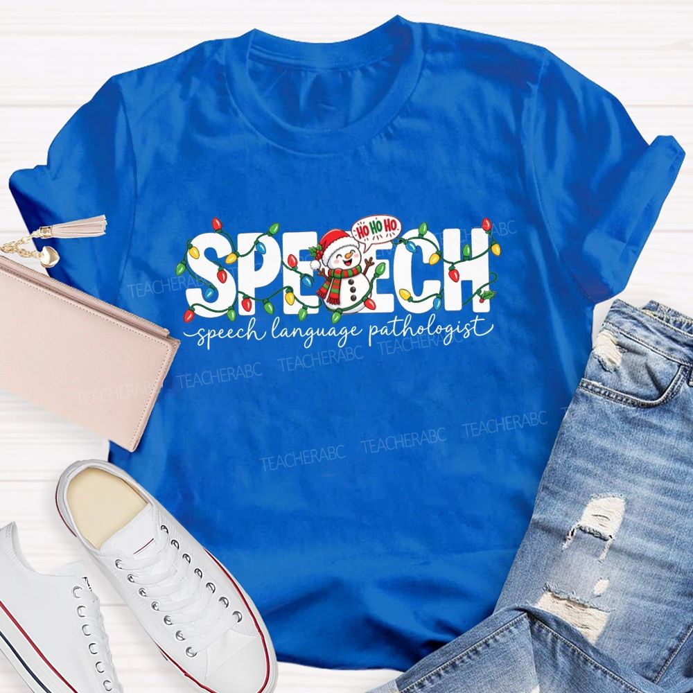 Speech Language Pathologist Snowman Slp Christmas Teacher T-shirt