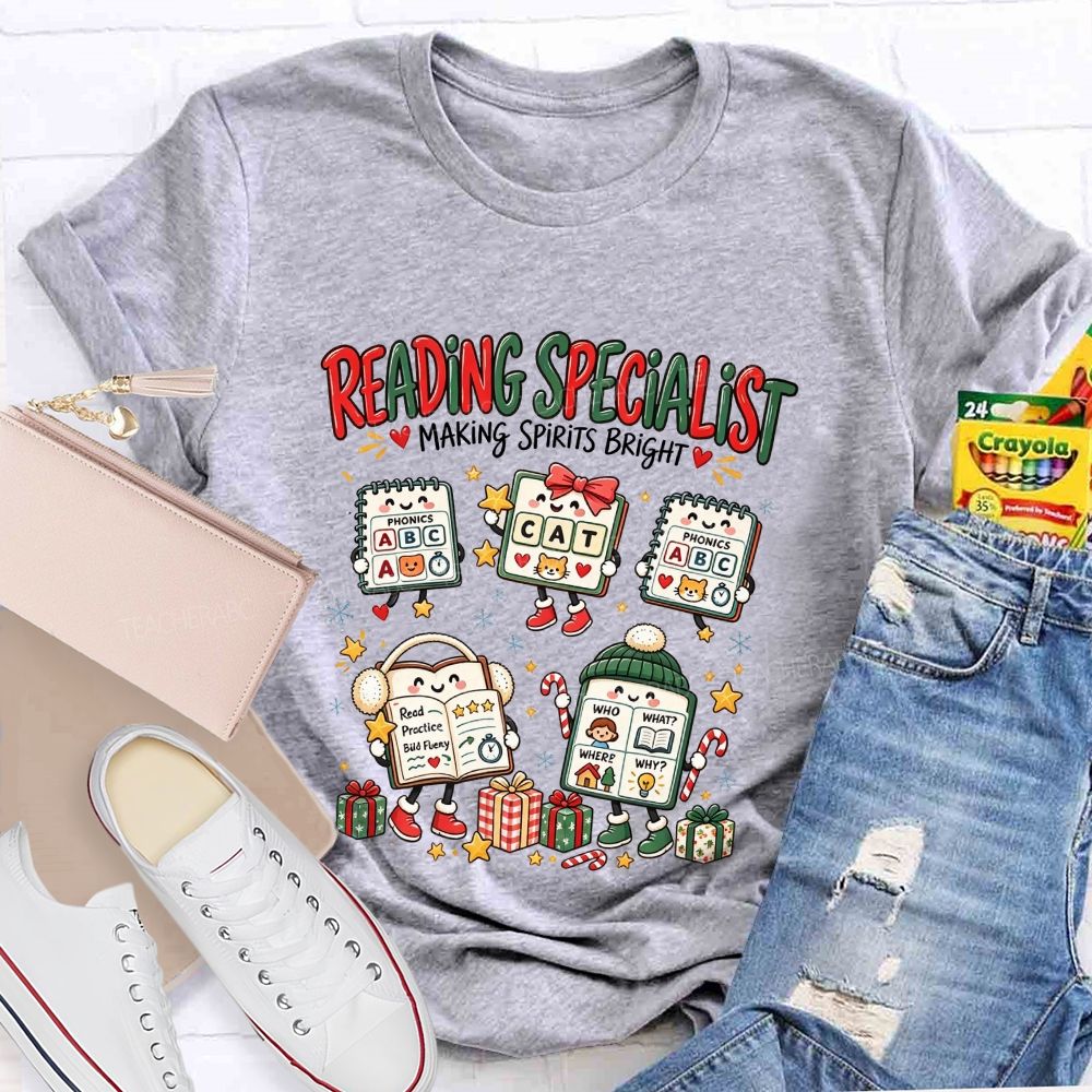 Reading Specialist Making Spirits Bright Teacher T-shirt