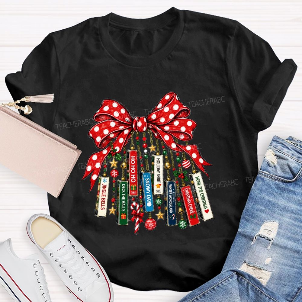 Christmas Tapes Teacher T-shirt