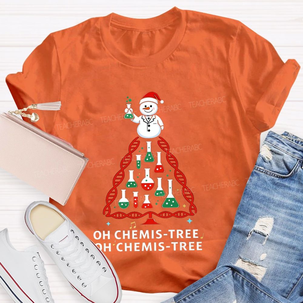 Oh Christmis Tree Science Teacher T-shirt