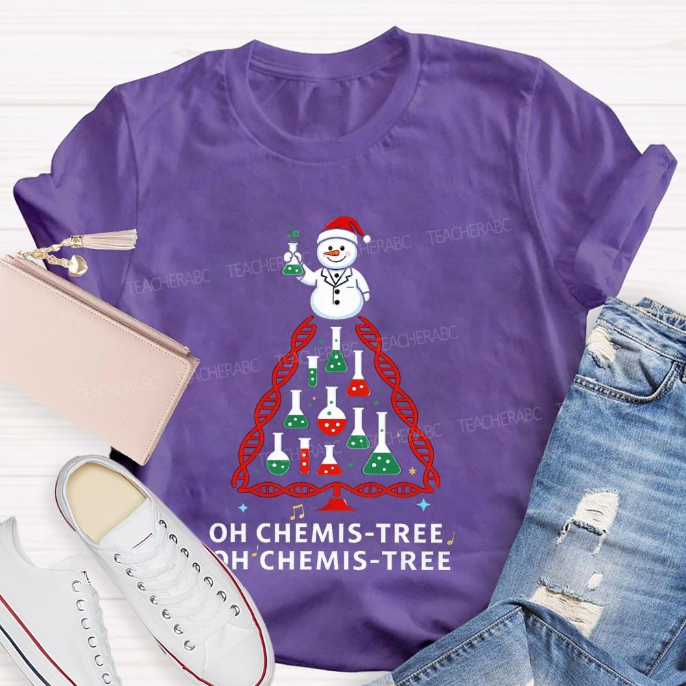 Oh Christmis Tree Science Teacher T-shirt