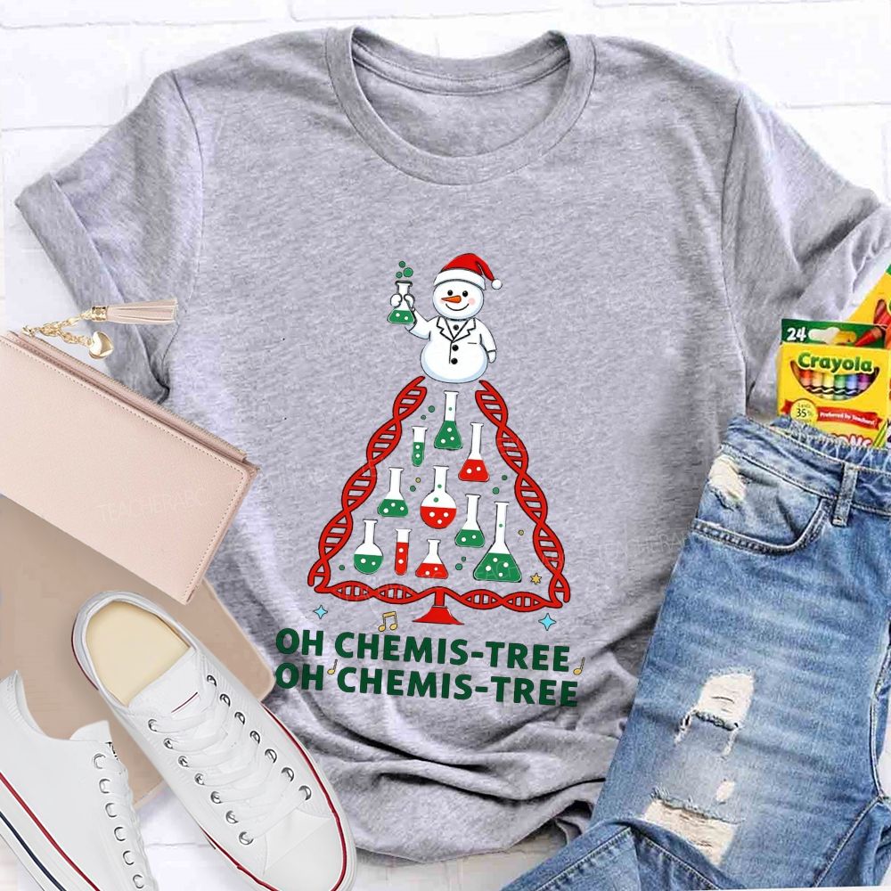 Oh Christmis Tree Science Teacher T-shirt