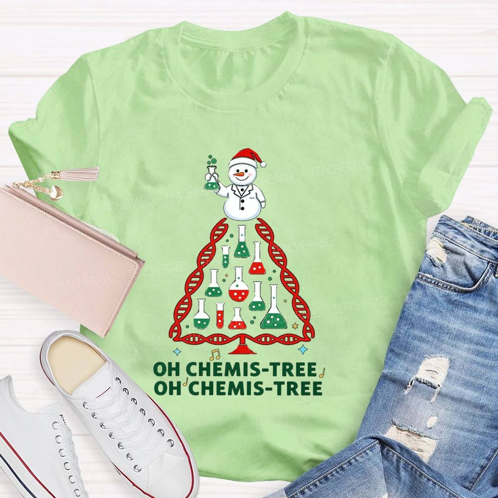 Oh Christmis Tree Science Teacher T-shirt