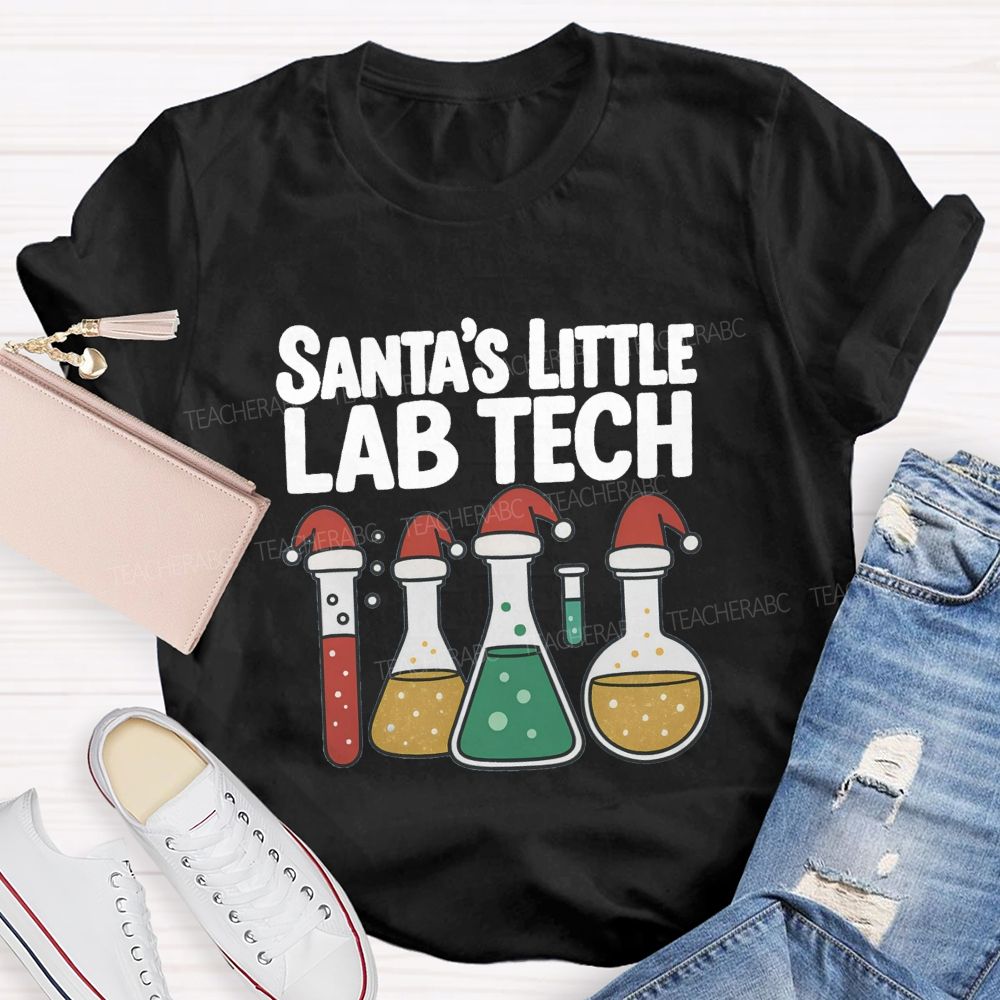 Santa's Little Lab Tech  Teacher T-shirt
