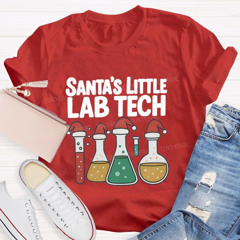 Santa's Little Lab Tech  Teacher T-shirt