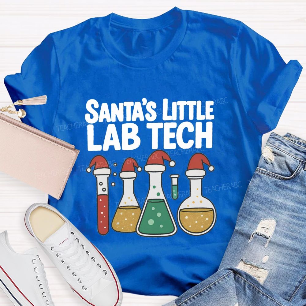 Santa's Little Lab Tech  Teacher T-shirt