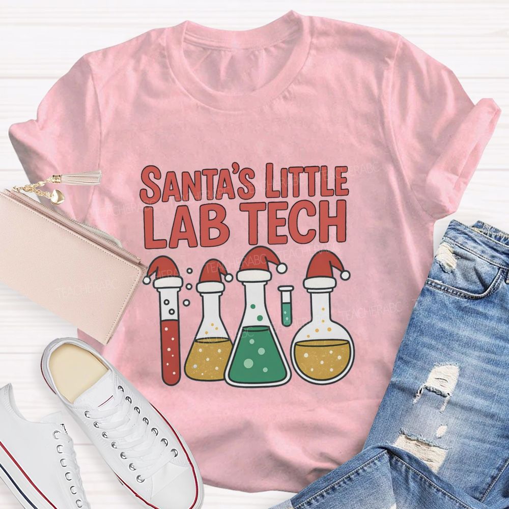 Santa's Little Lab Tech  Teacher T-shirt