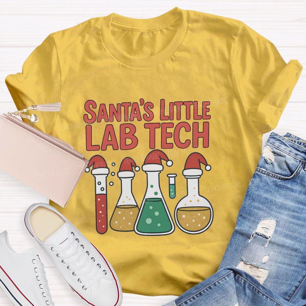Santa's Little Lab Tech  Teacher T-shirt
