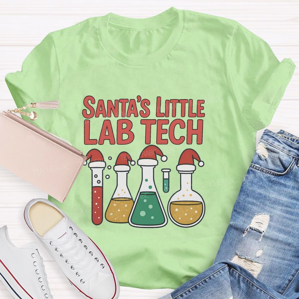 Santa's Little Lab Tech  Teacher T-shirt