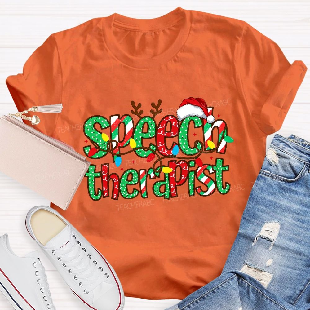 Christmas Speech Therapist Teacher T-shirt