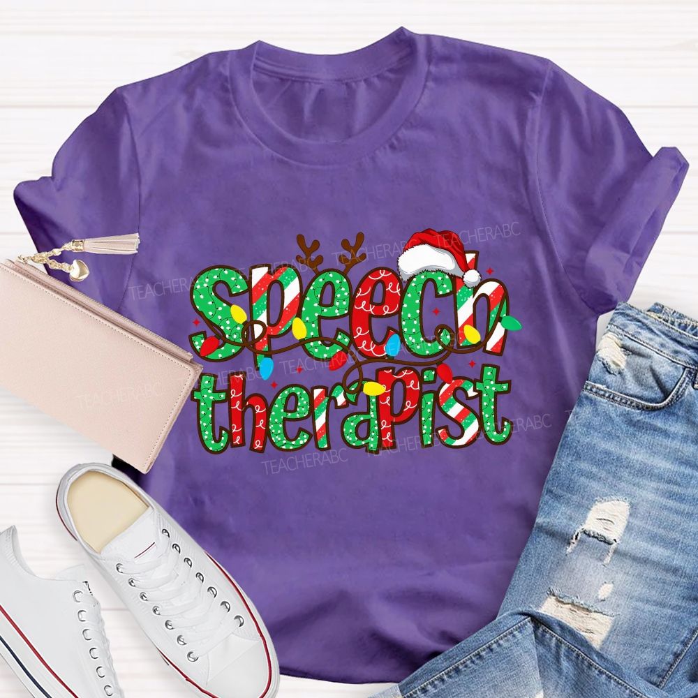 Christmas Speech Therapist Teacher T-shirt