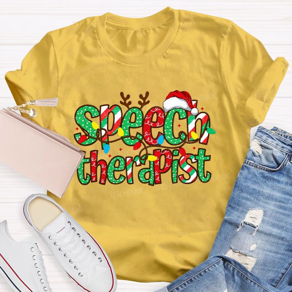 Christmas Speech Therapist Teacher T-shirt