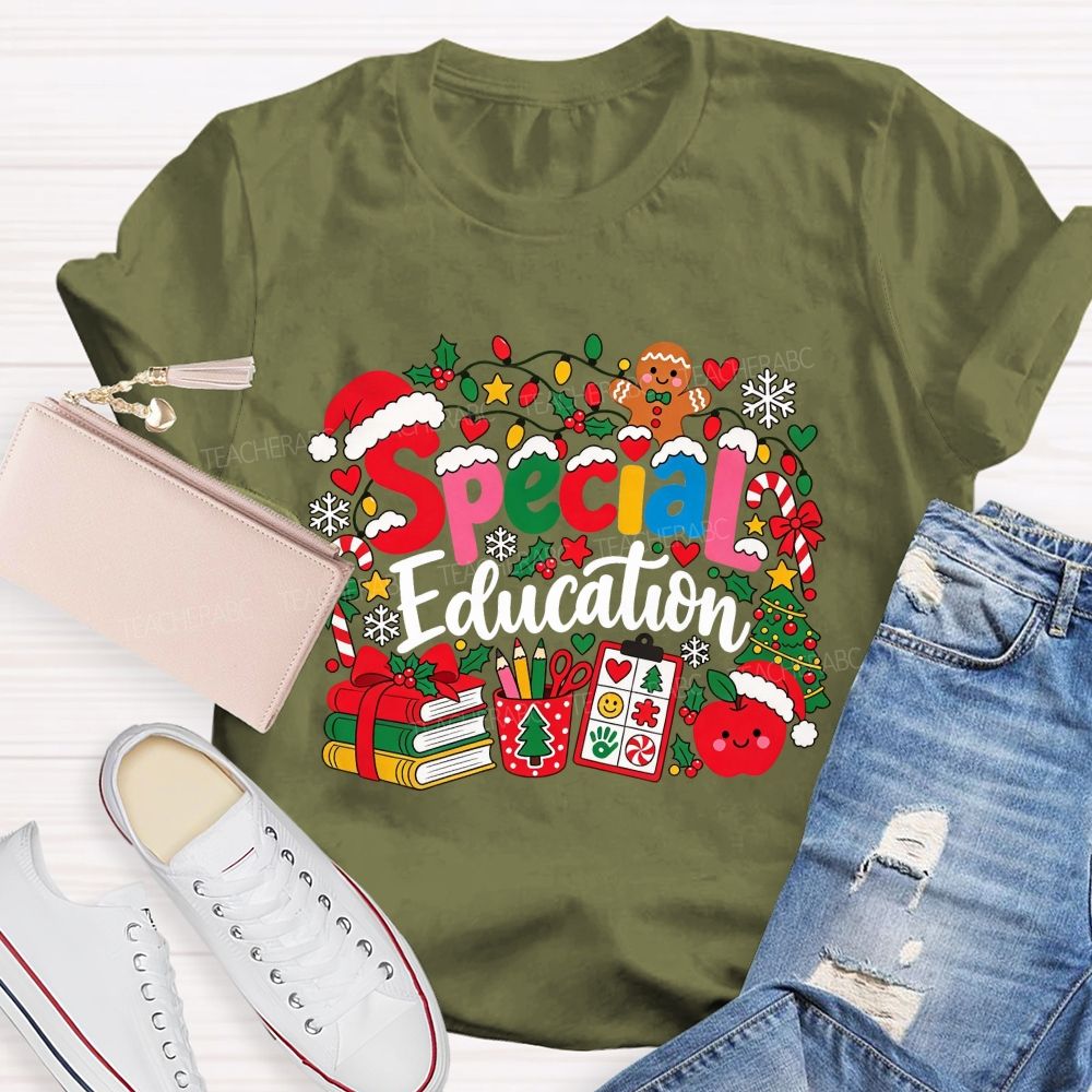 Special Education Christmas Vibe Teacher T-shirt