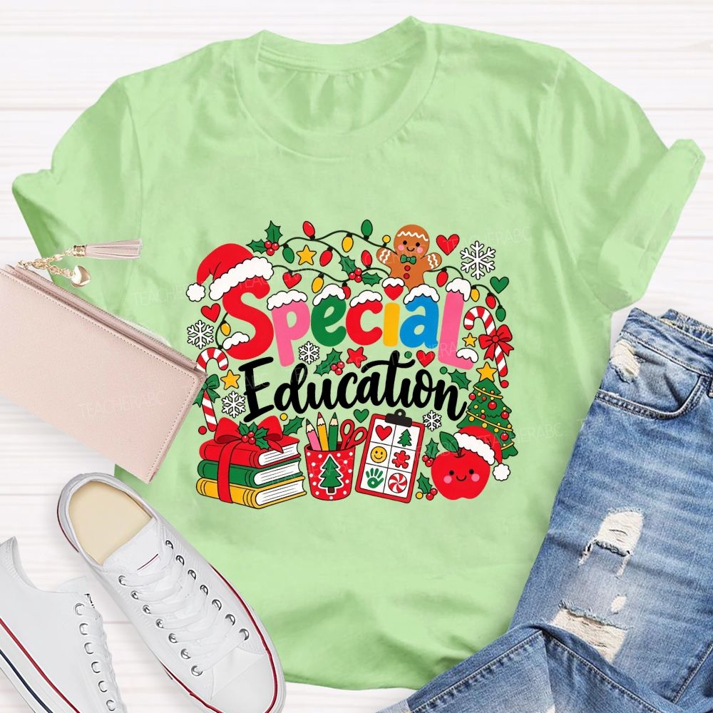 Special Education Christmas Vibe Teacher T-shirt
