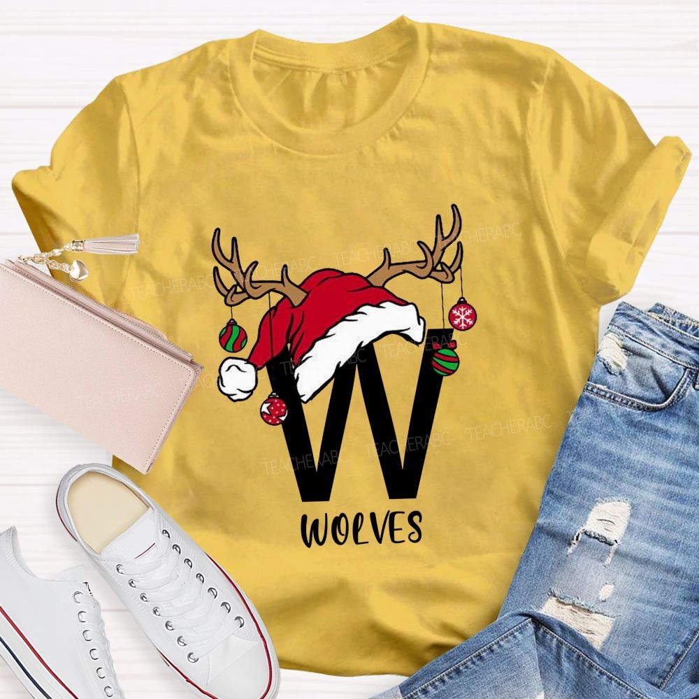 Personalized Name Christmas Light Teacher T-shirt