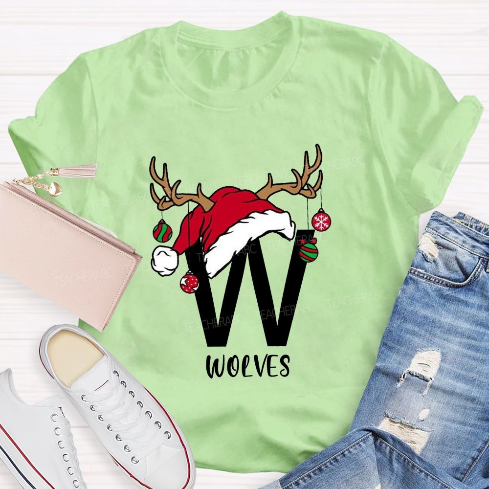 Personalized Name Christmas Light Teacher T-shirt