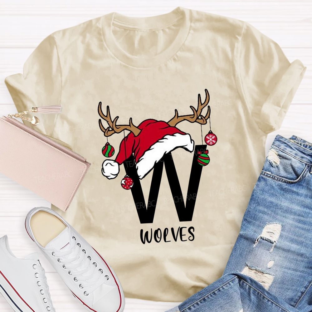 Personalized Name Christmas Light Teacher T-shirt