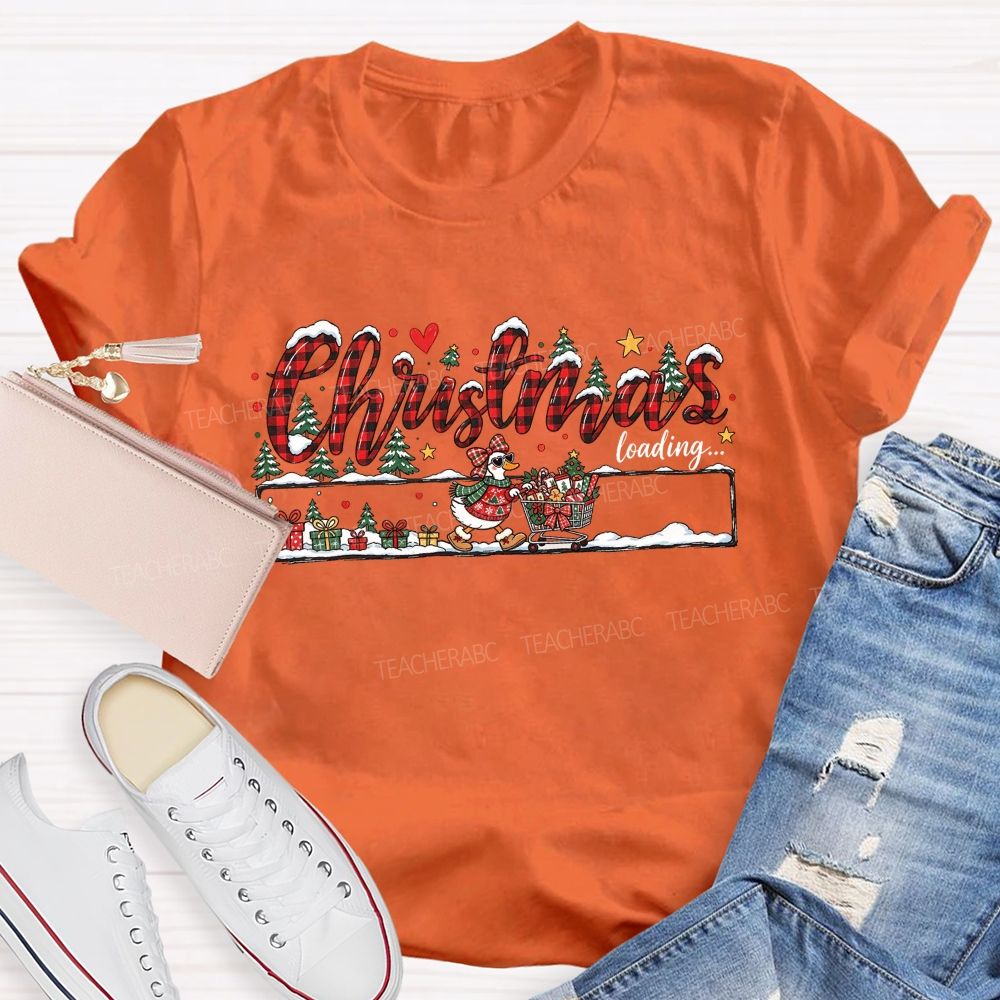 Christmas Loading Shopping Duck Winter Christmas Teacher T-shirt