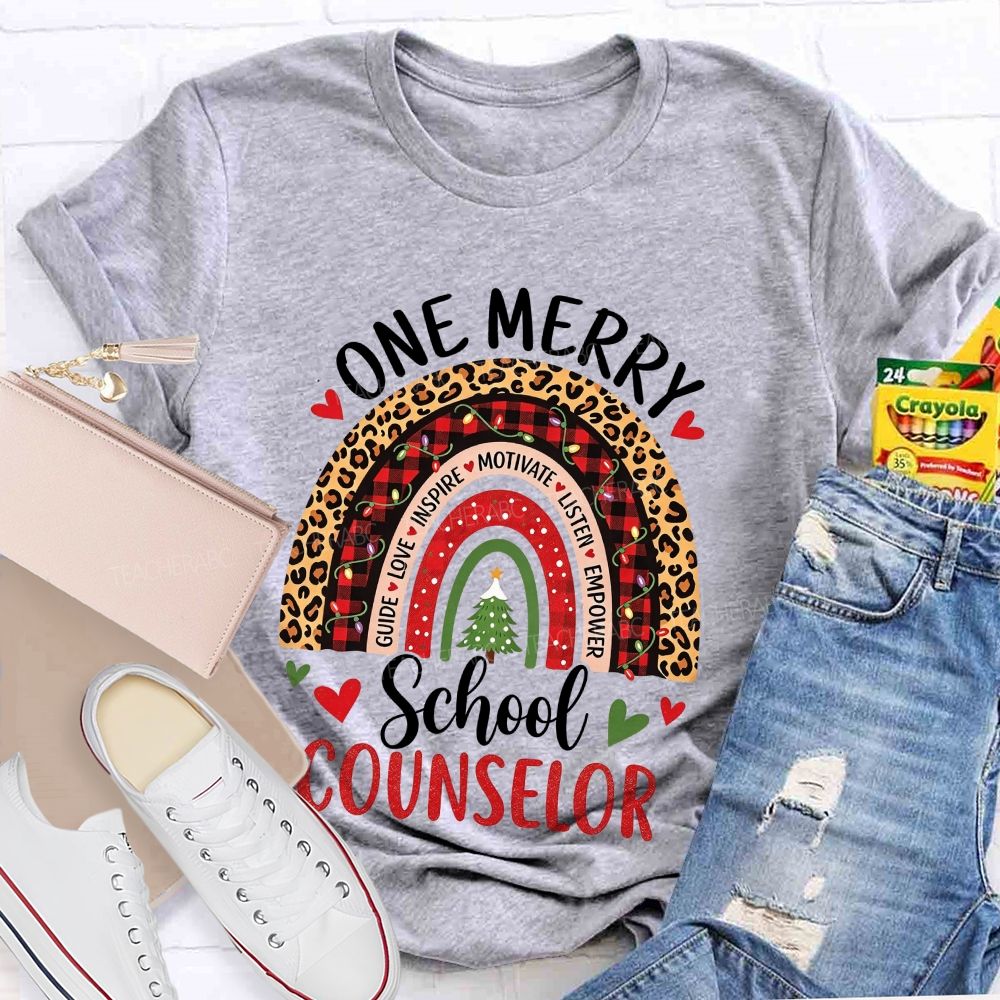 One Merry School Counselor Christmas T-shirt