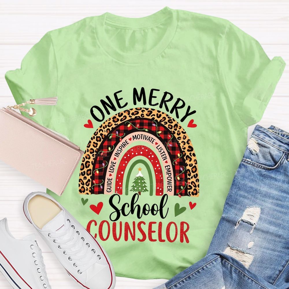 One Merry School Counselor Christmas T-shirt