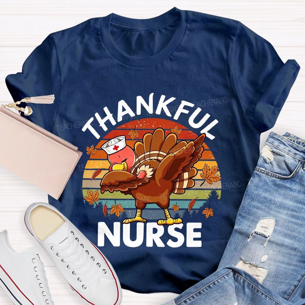 Thankful Nurse Thanksgiving Fall Vibes T-shirt