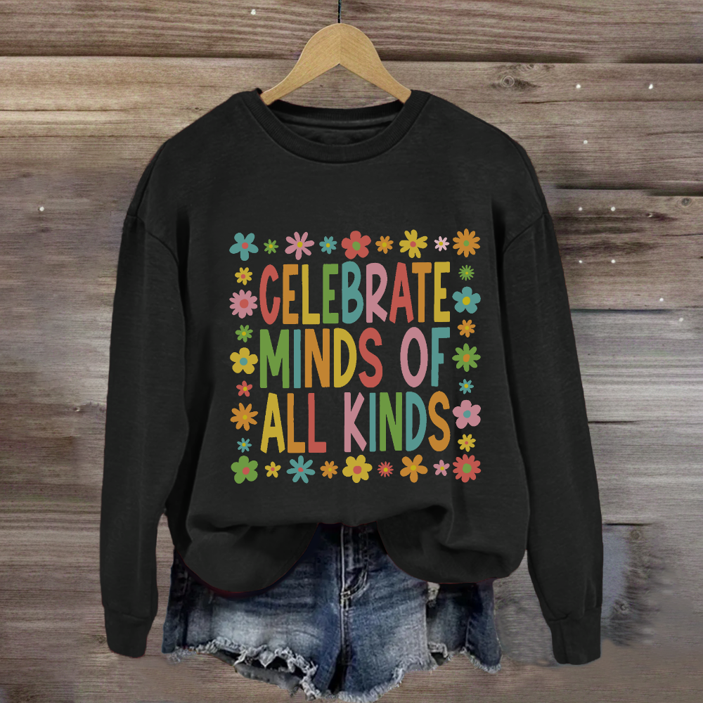 Celebrate Minds of All Kinds Floral Square Sweatshirt