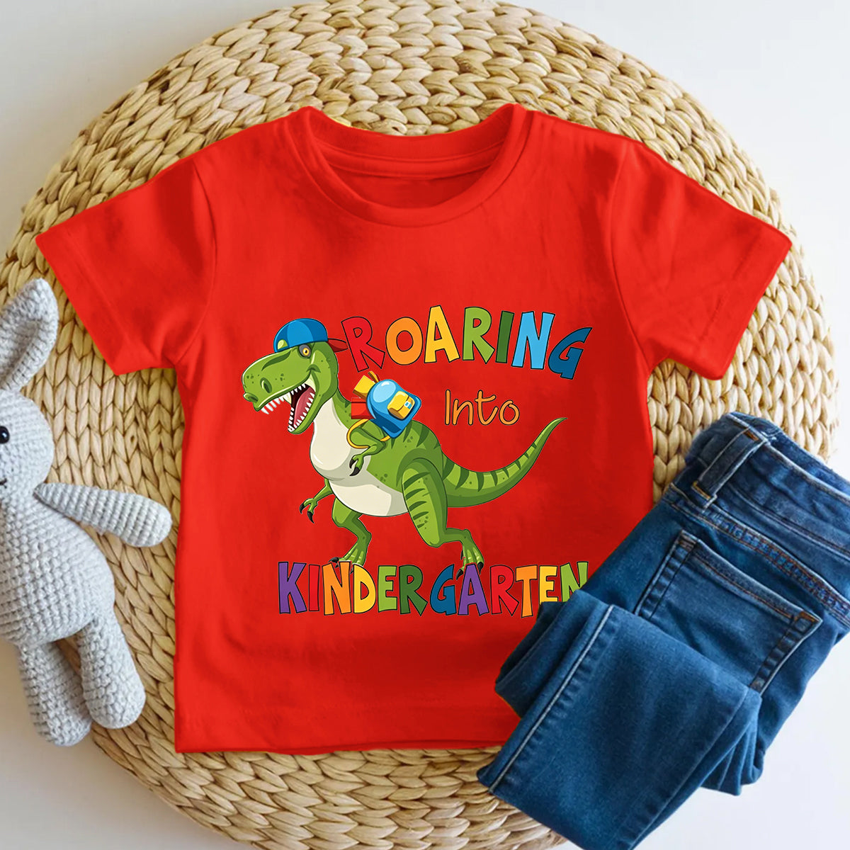 Personalized Grade Roaring Into Kindergarten Toddler T-shirts