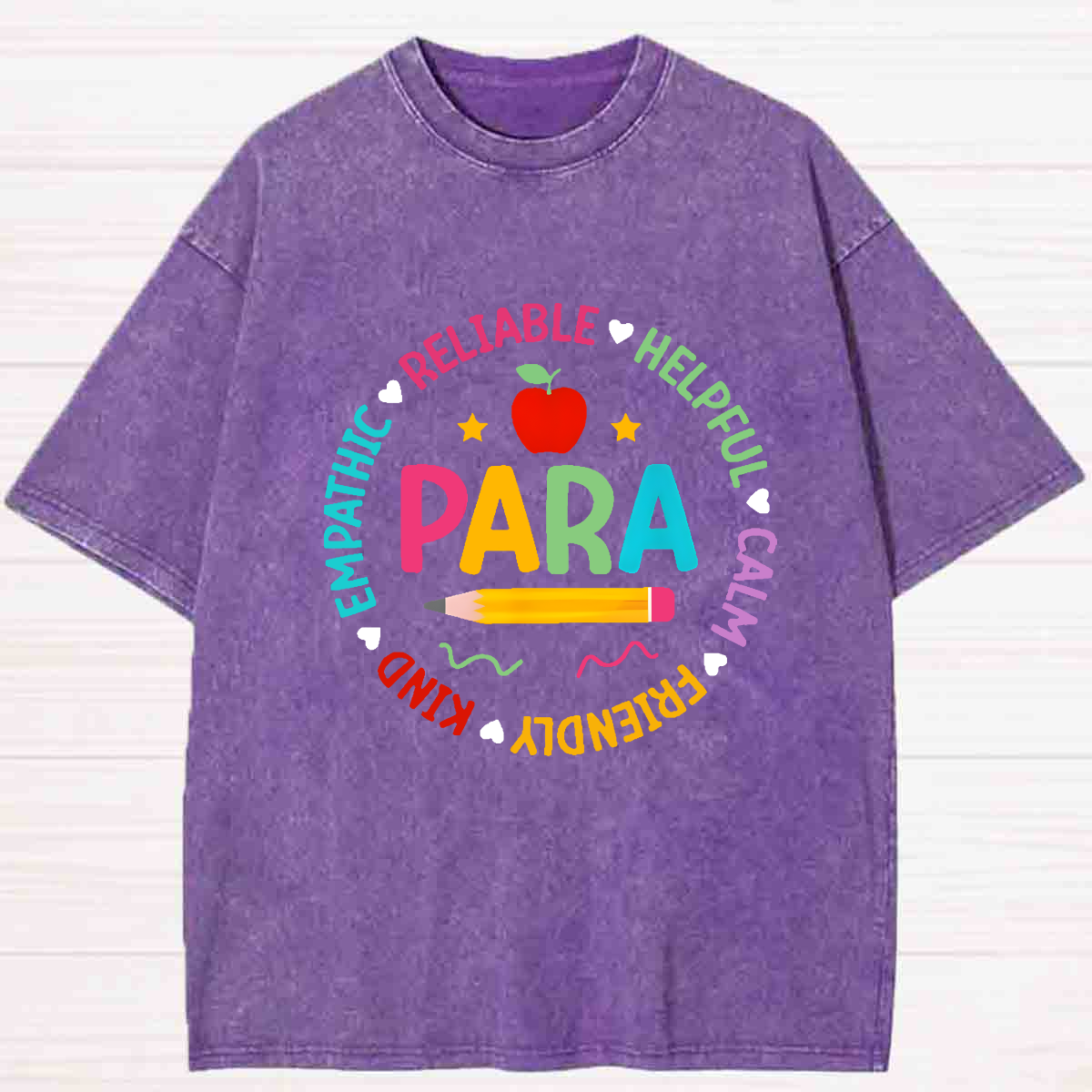 Para Teacher Helpful Calm Washed T-shirt
