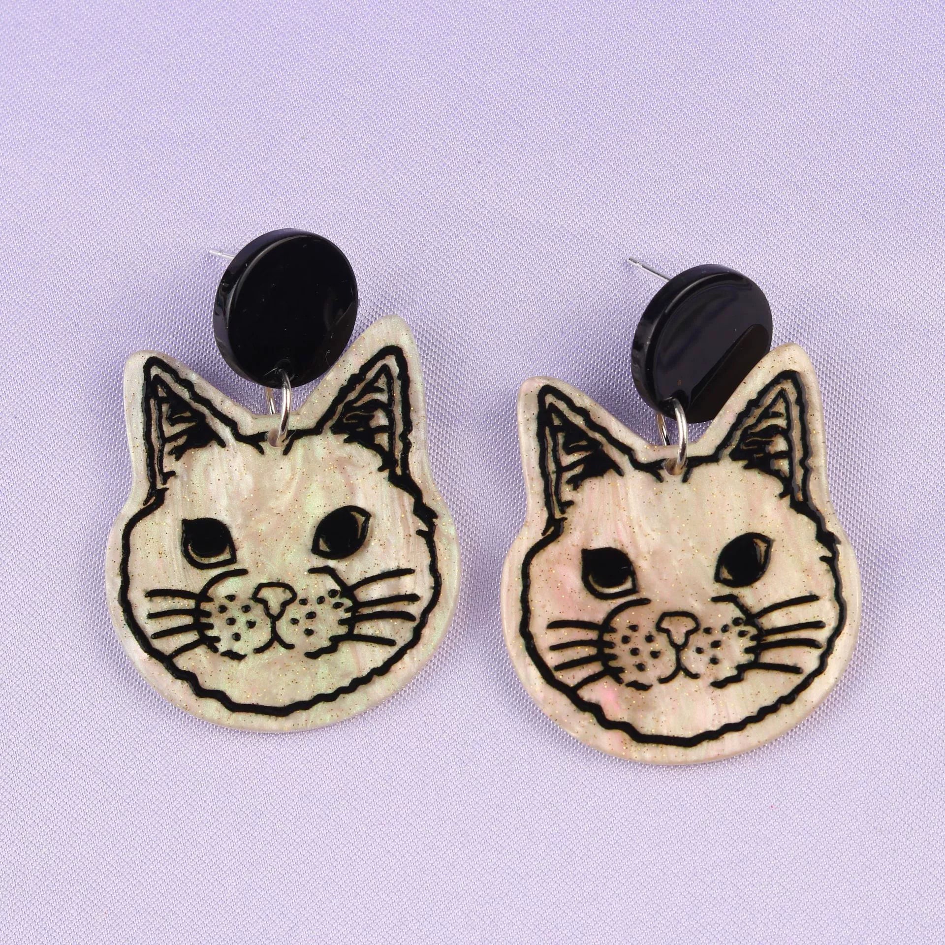 Art Cartoon Cat Acrylic Earrings