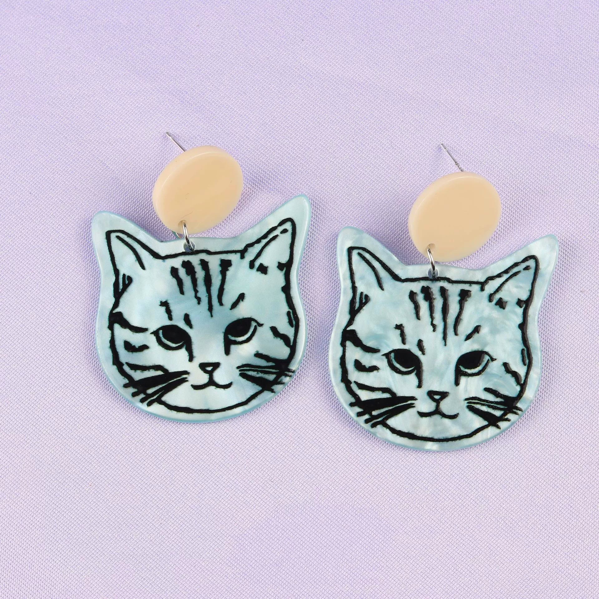 Art Cartoon Cat Acrylic Earrings