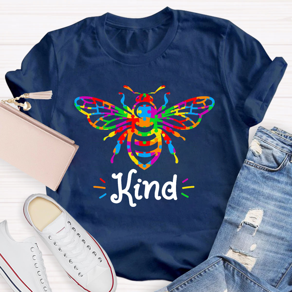 Colorful Bee Kind T-Shirt