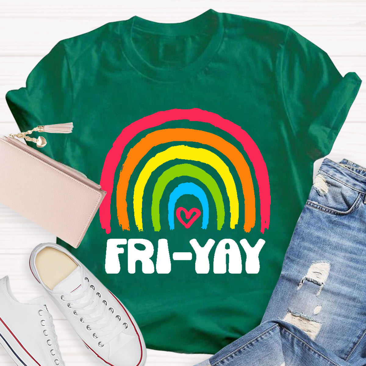 Friyay Rainbow Teacher T-Shirt