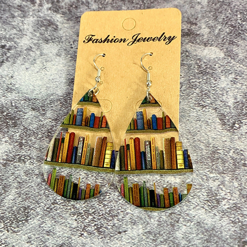 Interlocking Bookshelf Acrylic Earrings