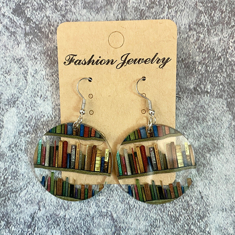 Interlocking Bookshelf Acrylic Earrings