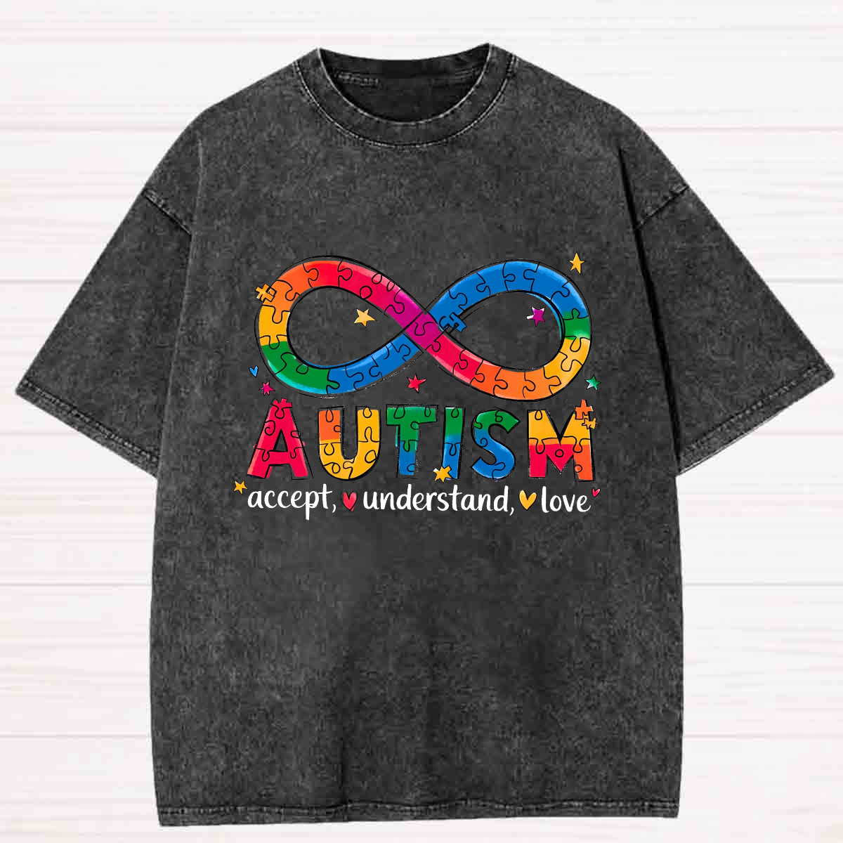 Autism Accept Washed T-shirt