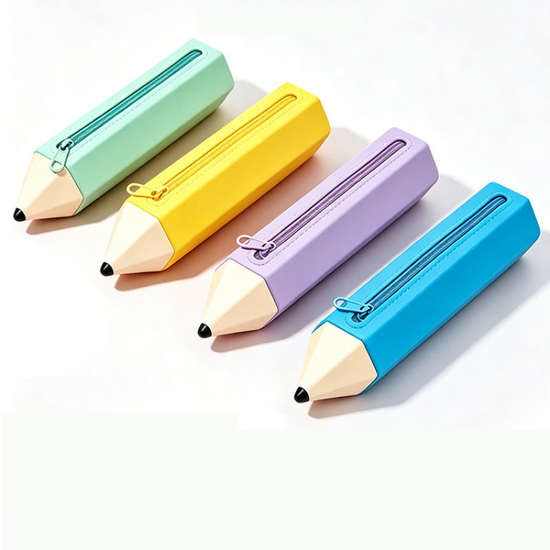 Silicone Material Large Capacity Stationery Storage Pouch For Students