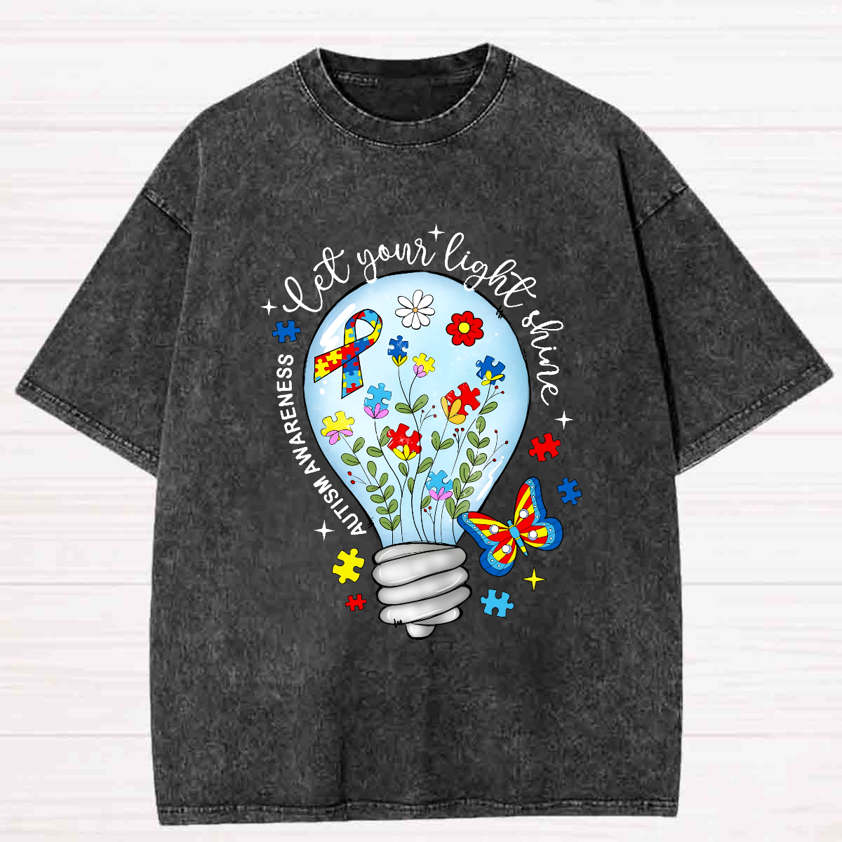 Let Your Light Shine Butterfly Washed T-shirt